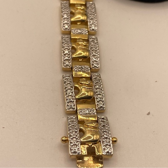 Vintage Bracelet and ring size 6 Two-tone 925 China Sterling Silver 10k GP - Picture 5 of 14